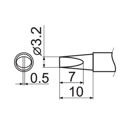 POINTE À SOUDER AVEC CHAUFFAGE INTÉGRÉ TYPE T12-D32