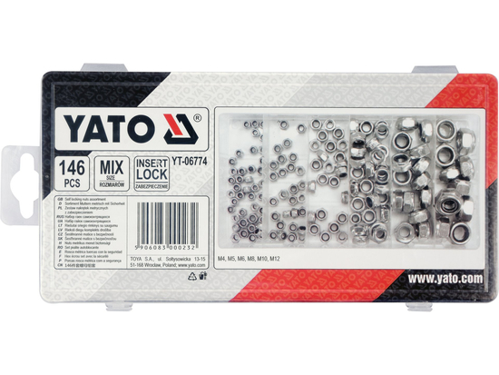 146 PCS SELF LOCKING METRIC NUTS ASSORTMENT