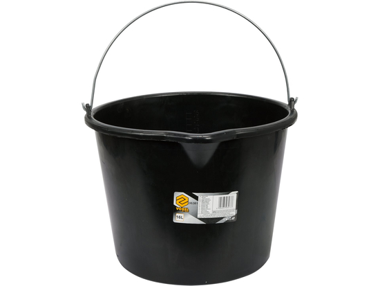 BALDE DE CONSTRUÇÃO, PRETO COM BICA, 16 L