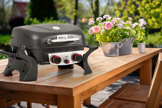 PORTABLE GAS GRILL YAKE, 2 BURNERS, 5KW