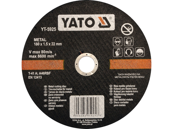 DISCOS DE CORTE DE METAL 180X1,5X22 MM