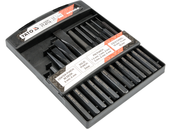 CHISEL AND PUNCH SET 12 PCS, CRV