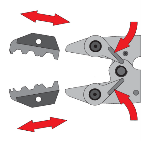 QUICK INTERCHANGEABLE RATCHET CRIMPER SET, 6 PCS