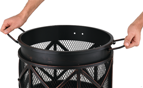 GARDEN STEEL FIRE BASKET 42CM