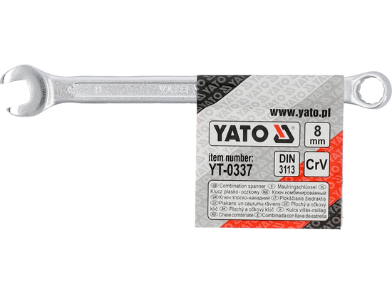 COMBINATION SPANNER, POLISHED HEAD 8 MM