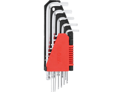 HEX KEY WITH BALL SET, S.A.E., LONG 12 PCS