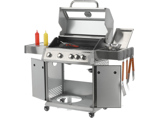 ITAMI 4+1 GÁZGRILL, ROZSDAMENTES ACÉL, 14,2KW, ÜVEGVEL