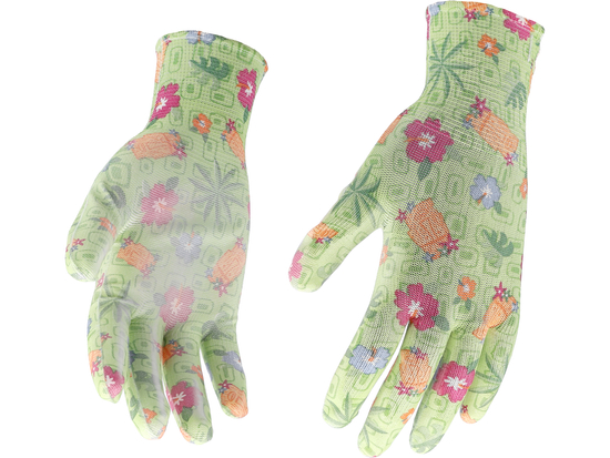 GUANTES PARA JARDINERÍA DE FLORES - VERDE
