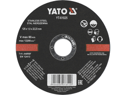 DISCO DE CORTE PARA METAL Y ACERO INOXIDABLE 125X1.0X22.23MM / 5 UD.