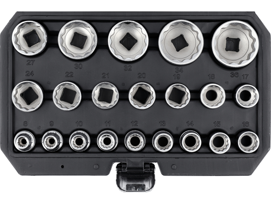 BIHEXAGONAL SOCKET SET 1/2" 21PCS