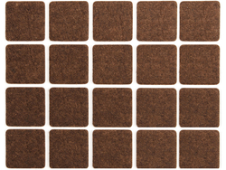 PODKŁADKI FILCOWE 20X20 MM BRĄZOWE
