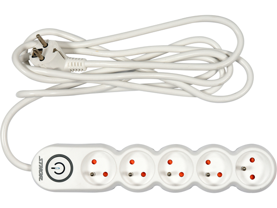 IŠPLĖTINIMO MAITINIMO JUOSTAS 5 LIZDAI SU ĮŽEMINIMO JUNGIKLIU 3M 1,5MM2