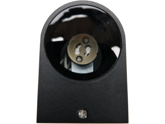 OUTDOOR WALL LAMP BLACK ALUMINIUM 2XGU10 HALF OVAL