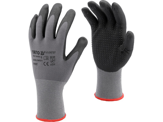 SAFETY GLOVES NITRILE FOAM WITH DOTS SIZE 8