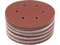 DISCO ABRASIVO VELCRO, 6 FUROS, P80 150 MM / 50 UNIDADES.