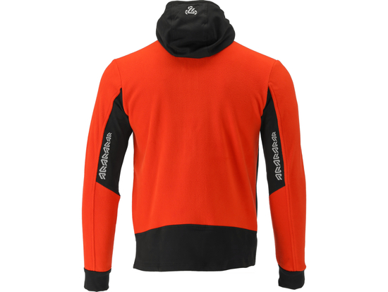 FLEECE S KAPUCÍ JELENKA, ČERVENÁ, VEL. S