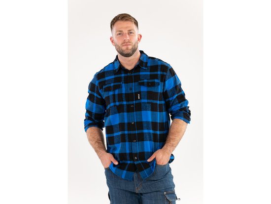 CAMISA DE FLANELA, AZUL, TAMANHO. 2XL