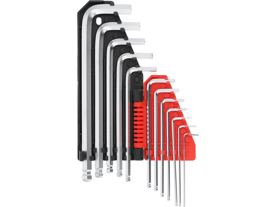 HEX KEY WITH BALL SET, S.A.E., LONG 12 PCS