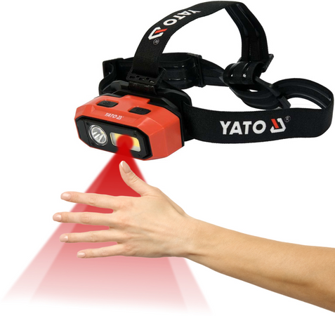 GALVENĀ LAMPA 800LM, AKUMULATORS, KUSTĪBAS SENSORS, LI-ION 3.7V 2200MAH, IP54, NEPĀRTRAUKTA GAISMAS REGULĒŠANA