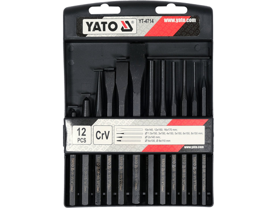 CHISEL AND PUNCH SET 12 PCS, CRV