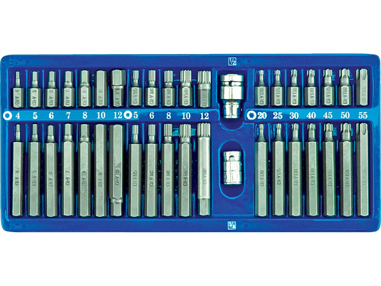 CHAVES ESPECIAIS HEX, TORX, SPLINE, CONJUNTO DE 40 PCS EM CASSETE DE METAL
