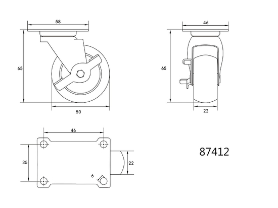 VOLANTE COM BORRACHA PRETA COM FREIO 50MM