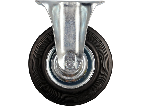 RUEDA FIJA CON GOMA NEGRA 100MM