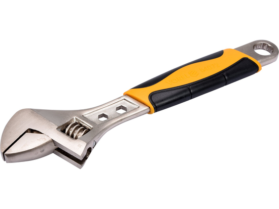 ADJUSTABLE WRENCH 250MM WITH PLASTIC HANDLE