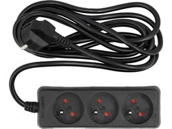 CAVO ELETTRICO PROLUNGA NERO 3 PRESE CON TERRA 3M