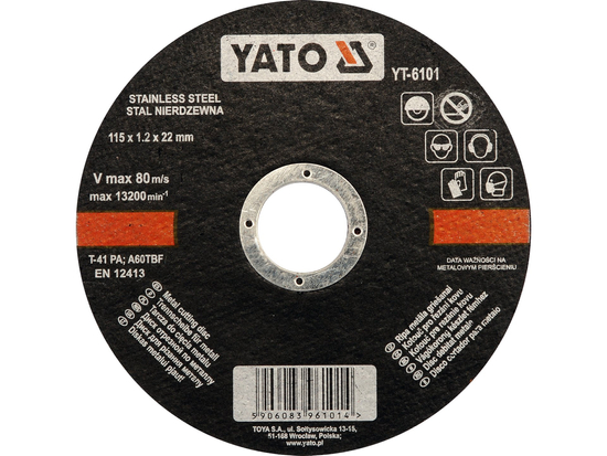  METAL CUTTING DISC INOX, 115X1.0X22 MM