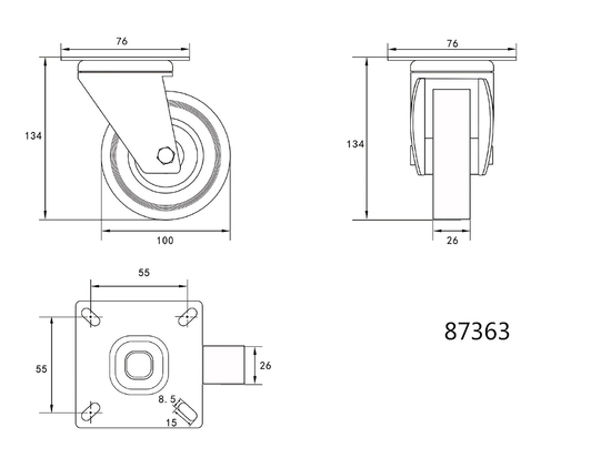 STŪRE AR PELĒKO GUMIJU 100MM