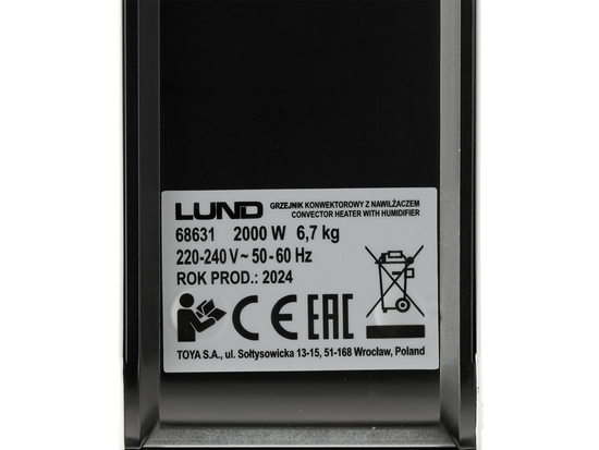 AQUECEDOR CONVECTOR COM UMIDIFICADOR 2000W