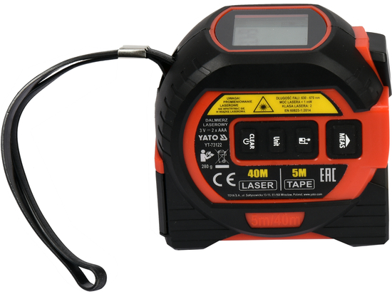 LASER DISTANCE METER WITH MEASURING TAPE AND CROSS LASER LINE