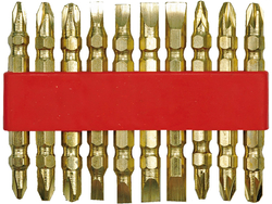 SCREWDRIVER BIT SET 10 PCS - GOLD