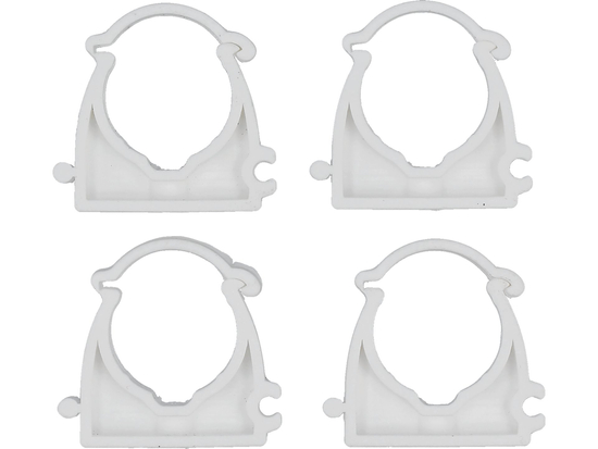 SUPORTES, MONTAGEM, CLIPES INSTALADORES, FECHADOS PARA TUBOS E CABOS 25MM, 4 PCS.