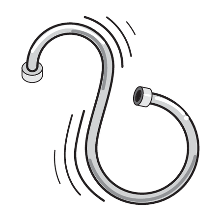 FLESSIBILE DOCCIA 2,0M PVC LISCIO CROMO-BIANCO ANTITORSIONE