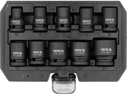 METRIC IMPACT SOCKET SET 1/2" 10PCS