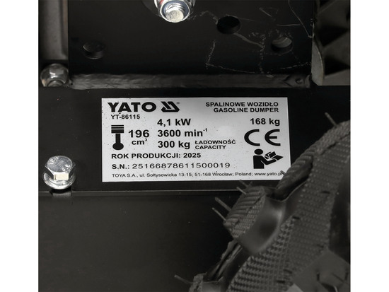 VOLQUETE DIÉSEL DE 300 KG, CAPACIDAD DE 196 CM3