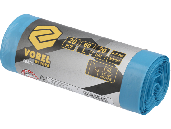 VRECKÁ DO DOMÁCNOSTI S RÚČKAMI NA ODPAD 60L 20KS 20ꙠM