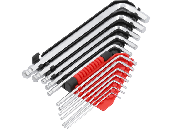 HEX KEY WITH BALL SET, S.A.E., LONG 12 PCS
