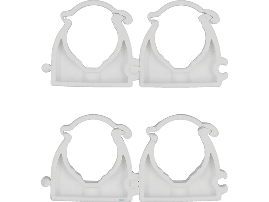 SOPORTES, MONTAJE, CLIPS DE INSTALADOR, CERRADOS PARA TUBOS Y CABLES 22MM, 4 UNIDADES.