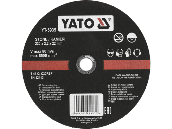 DISCOS CORTE PIEDRA 230X3,2X22 MM / 5 UNIDADES.