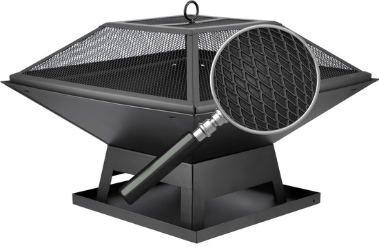 STEEL FIRE PIT WITH LID 45*45CM