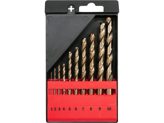 CO-HSS TWIST DRILL BIT SET 10 PCS 1-10MM