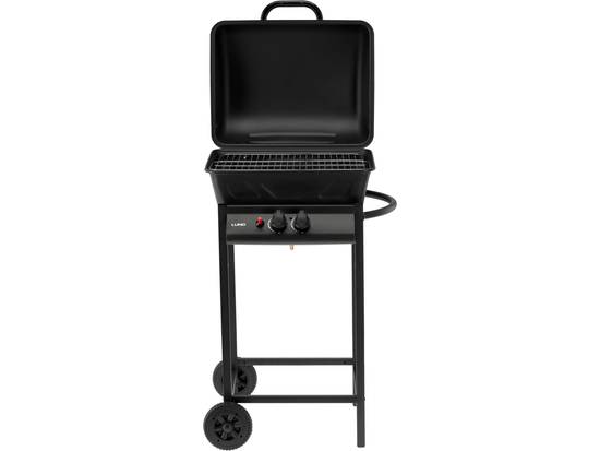 PARRILLA DE GAS BAVEN, 2 QUEMADORES 5,5KW, NEGRO