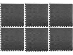ENSEMBLE DE TAPIS DE PROTECTION ATELIER/FITNESS. COMPREND 6 PIÈCES 60X60CM 12MM D'ÉPAISSEUR