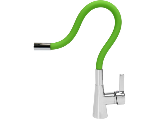 СМЕСИТЕЛ ЗА МИВКА С ГЪВКАВ ЧУЧУР - 'FLEXIBLE' GREEN