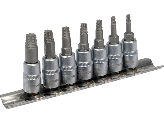 BITU KOMPLEKTS APSTRĀDĀTĀM TORX SKRŪVĒM, 7 GABALI