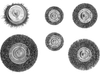 CONJUNTO DE ESCOVAS COM HASTE, 6 UNIDADES, INOX, PARA BROCA