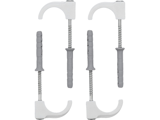 GANCHOS DE INSTALAÇÃO COM PINO PARA TUBOS 15-28MM 4 UNIDADES.
